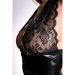 Комплект Glossy Gigi из материала Wetlook, черный, S