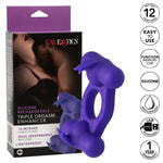 Перезаряжаемое эрекционное виброкольцо с двумя моторами Silicone Rechargeable Triple Orgasm Enhancer
