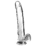 Прозрачный фаллоимитатор с мошонкой на присоске King Cock Clear 11