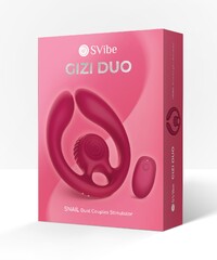 Парный вибромассажер SVibe Snail GIZI Duo, бордовый